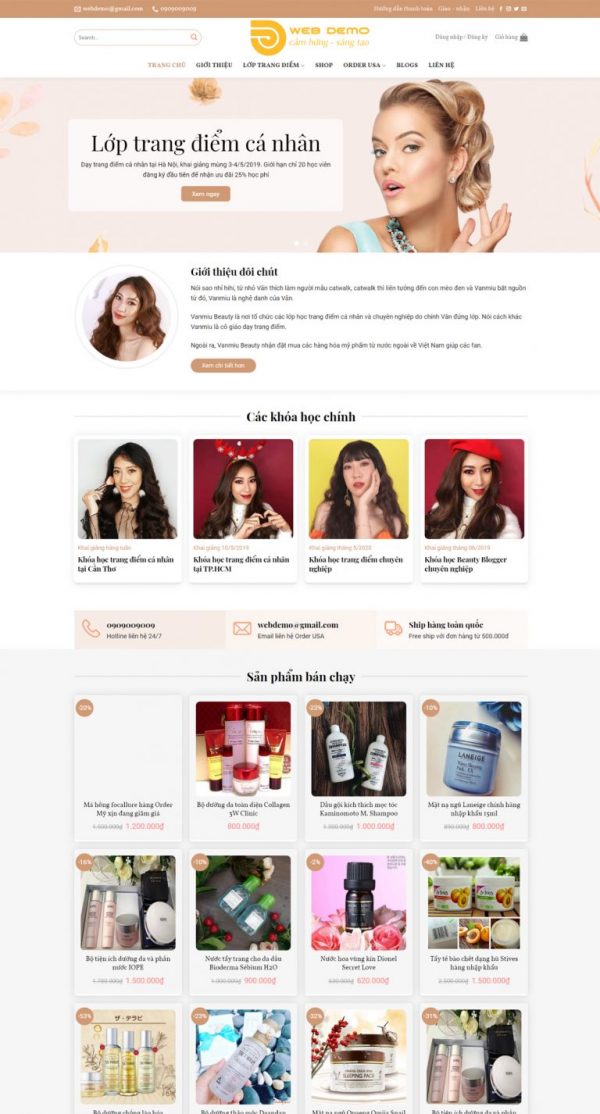 Theme WordPress mỹ phẩm