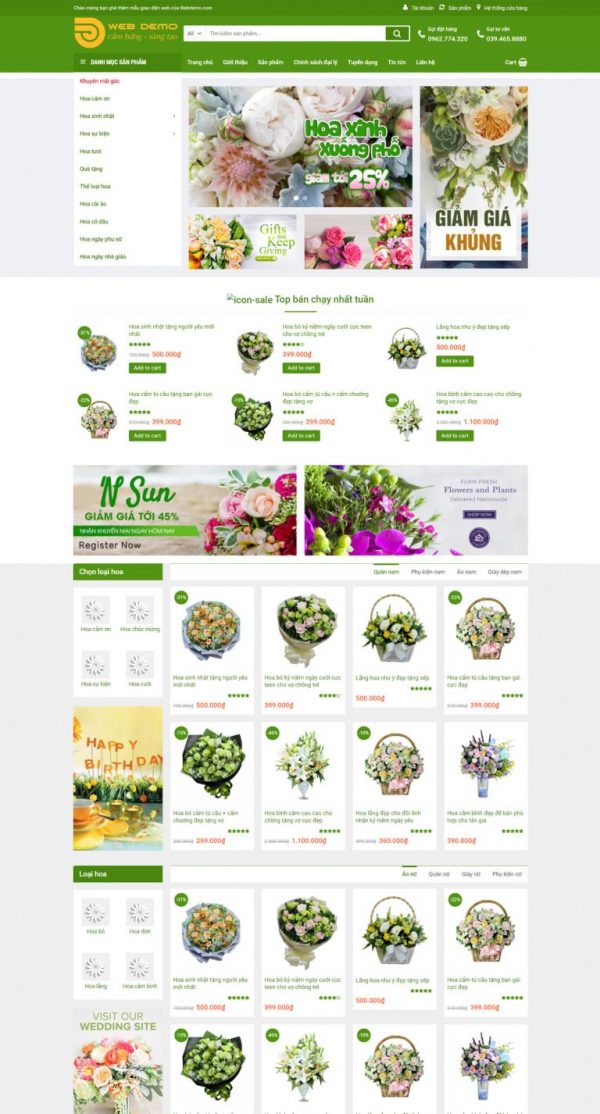 Theme WordPress shop hoa