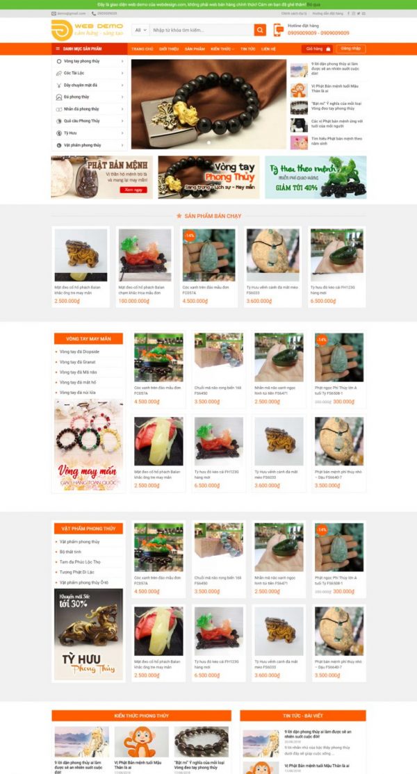 Theme WordPress shop phong thủy