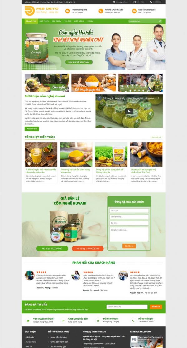 Theme WordPress tinh bột nghệ