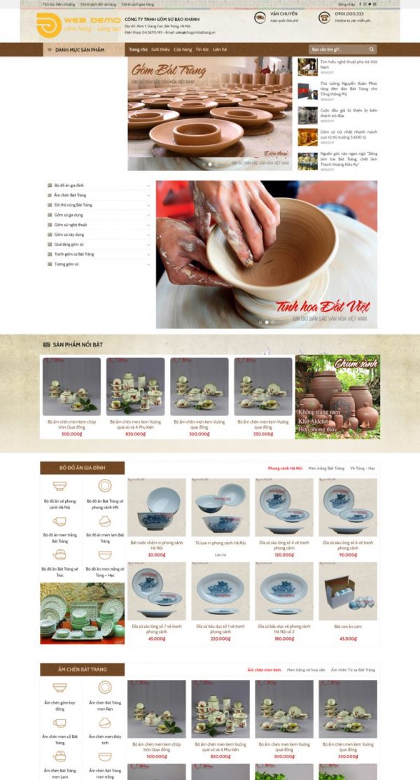 Theme WordPress gốm sứ