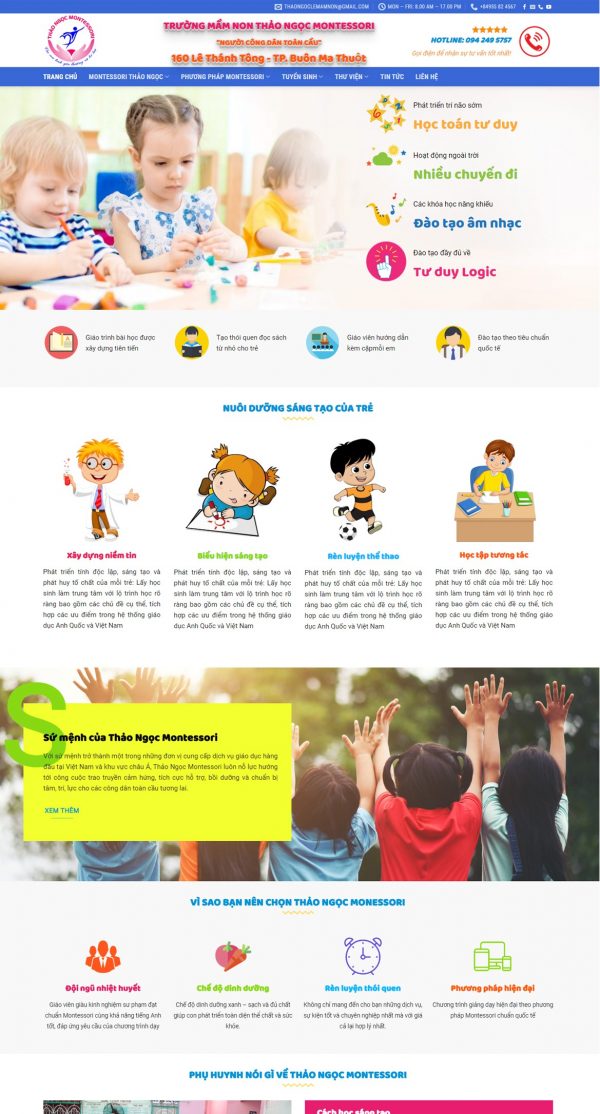 Theme WordPress Trường mầm non