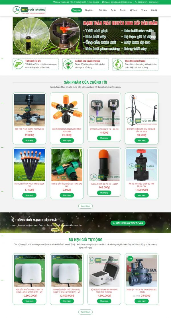 Theme WordPress Tưới Tự Động