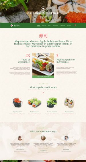 Theme wordpress quốc tế sushi