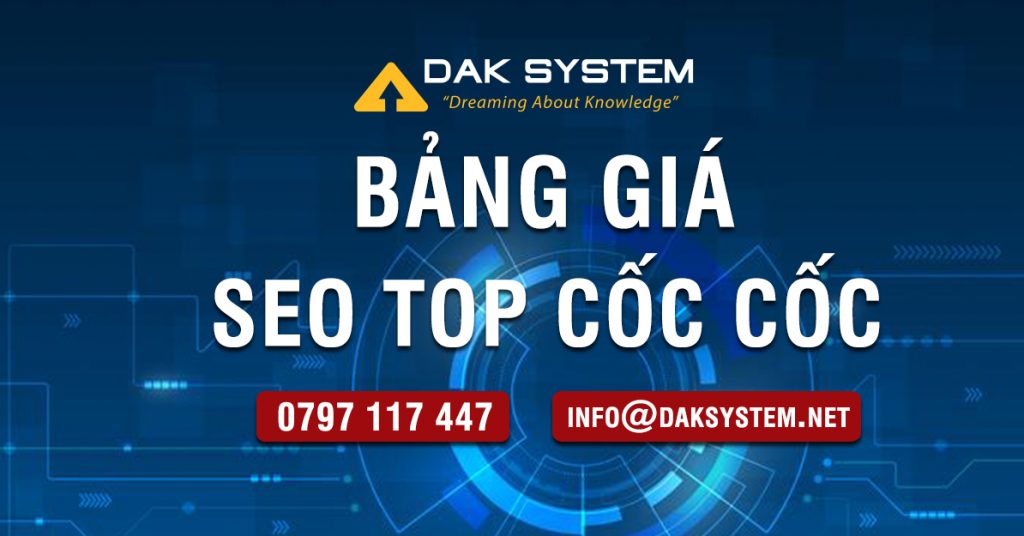 Bảng giá seo top cốc cốc